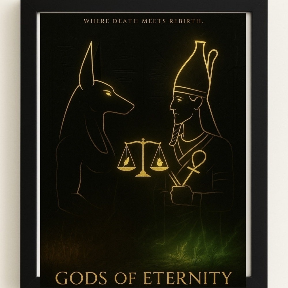 Gods of Eternity Black and Gold Wall Art In A Frame 8x10